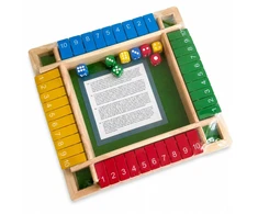 Loginis žaidimas vaikams, mediniai kauliukai, lenta, skaičiai, skaičiavimas SHUT BOX
