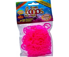 LOOM BANDS 300 VNT GUMINIŲ PAPUOŠALŲ GAMYBAI - ROŽINĖ LOOM TWISTER