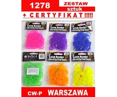 Loom Bands Glow in the Dark guminės juostos, skirtos APYRANKĖMS, rinkinyje 1278 vnt. 6 spalvos