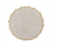 Lorena Canals Skalbiamas medvilninis kilimas Bubbly Natural-Honey 120 cm