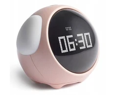 Lova Nest BUDZIK ELEKTRONICZNY ZEGAR Z TEMPERATURĄ ALARMEM GŁOŚNY EMOJI ROŽINĖ