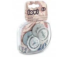 LOVI 22/869 Dinaminis silikoninis čiulptukas 0-3 m 2vnt Botanic Boy