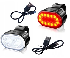 LTC Dviračio apšvietimas PRIEKINIS IR GALIS DVIRAČIO LEMPŲ RINKINYS 800 lm USB