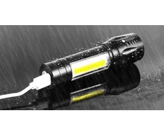 LTC GALINGAS LED TAKTINIS BLYKŠTINĖS ŽIBINTAS ĮKRAUJAMAS ZOOM SURVIVAL MILITARY USB