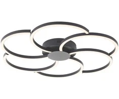 Lubinis šviestuvas Lubinis LED šviestuvas BRILLIANT FICO, 32W, CCT 3000-6500K, 3000 lm, juodos sp, Ø65 x 6 cm