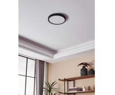 Lubinis šviestuvas Lubinis LED šviestuvas EGLO IDUN-E, 24 W, 2400 lm, 3000 K, juodos sp, Ø30 x 3,4 cm