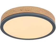 Lubinis šviestuvas Lubinis LED šviestuvas GLOBO Doro, 12W, 3000K, 1600lm, medžio sp., ø30 x 8,5 cm