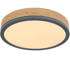 Lubinis šviestuvas Lubinis LED šviestuvas GLOBO Doro, 12W, 3000K, 1600lm, medžio sp., ø30 x 8,5 cm