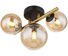Lubinis šviestuvas Lubinis LED šviestuvas GLOBO Riha, 3xG9, 3,5W,3000K, 350lm,juodos/žalvario sp.,20,8x28,3cm