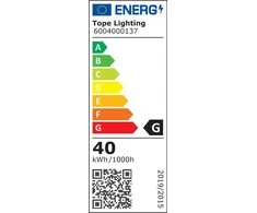 Lubinis šviestuvas Lubinis LED šviestuvas TOPE LOTA, IP40, 40 W, 3011 lm, 4000 K, juodos sp, 116,3x6,7x3,5 cm