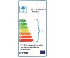 Lubinis šviestuvas Baltik Gaisma, 3 x 40 W, E14, K10012/3 FGD
