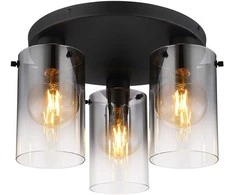Lubinis šviestuvas GLOBO FLORENTINA, 3x E27, 40W, 230V, metalinis, juodos sp, ø40,5x26 cm