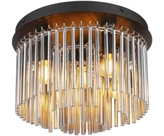 Lubinis šviestuvas GLOBO GORLEY, 5xE14, 40W, 230V, metalinis, juodos sp, ø32x23cm