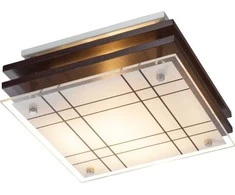 Lubinis šviestuvas GLOBO Kadavu, 1 x E27, 60W, chromo/ medžio sp., 23,5 x 23,5 x 8 cm
