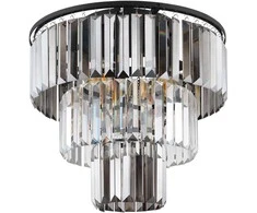 Lubinis šviestuvas GLOBO NAXIS, 3xE27,40W,230V,metalinis,kristalai,juodos sp,ø40x33cm
