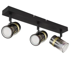 Lubinis šviestuvas Taškinis šviestuvas GLOBO TRABBY, 3xGU10 max 3x8W, juodos sp stiklas dūmų sp 6x12,5x41cm