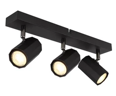 Lubinis šviestuvas Taškinis šviestuvas GLOBO JAMES, 3xGU10 max 3x25W metalas juodos sp 6x14,5x39cm