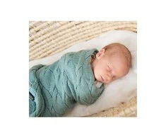 LULLALOVE - 100 % merino vilnos, apklotėlis„Sage Premium“ kolekcija