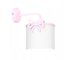 Luminex 9434 kinkiet Sweet Bow pink, shade dia 180/h 150 baltas 1xE27