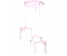 Pakabinamas šviestuvas Luminex 9436 żyrandol Sweet Bow pink, shade dia 180/h 150 baltas 3xE27