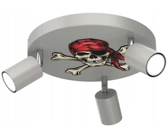 Luminex Lampa Sufitowa FUN Pilka 3xGU10 Czaszka Do Pokoju Dziecka