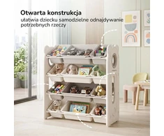 Lumpurini REGAŁ POJEMNIKI PLASTIKOWE DUŻY ORGANIZER NA ZABAWKI MEBLE DLA DZIECI