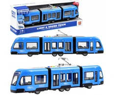 Luxma Didelis mėlynas tramvajus su garsu ir šviesomis, 44 cm