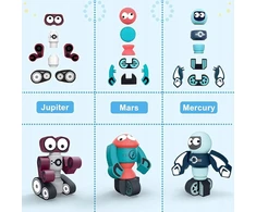 Luxma Magnetinės kaladėlės vaikams, robotai, 21 elementas, erdvės pramogos