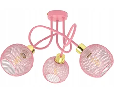 Luxolar LAMPA ŻYRANDOL PLAFON RÓŻOWA DO POKOJU SYPILANI SUFITOWA WISZĄCA LOFT LED