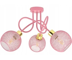 Luxolar LAMPA ŻYRANDOL PLAFON RÓŻOWA DO POKOJU SYPILANI SUFITOWA WISZĄCA LOFT LED