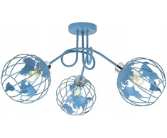 Luxolar Lampa żyrandol vaikams Globus kula ziemska Loft Młodzieżowa mėlyna