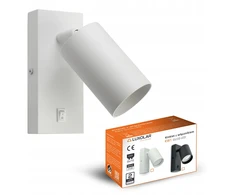 Luxolar Sieninės lempos šviestuvas su jungiklio vamzdeliu Metalinis SPOT LED GU10 Baltas