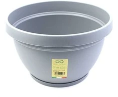 Maceflor Gėlių vazonas Lipari Ø27.5cm H16cm plastikinis/šv.pilkas