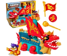 Orbico Magicbox Piratix 3in1 Dragon Ship Set Captain Big Raudona's Dragon Ship ir priedai