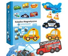Magnetinės dėlionės Vehicles Automobiliai Smily Play knyga vaikams 3+ Dėlionė