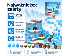 Magnetinės kaladėlės 100 vnt 3D Ledo kubelių pasaulis 3+ vaikams