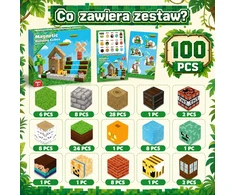 Magnetinės kaladėlės 100 vnt džiunglių 3D kubeliai vaikams 3+