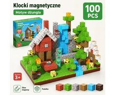 Magnetinės kaladėlės 100 vnt džiunglių 3D kubeliai vaikams 3+