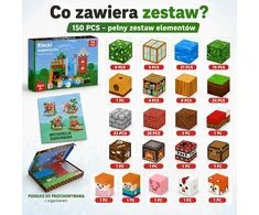 Magnetinės kaladėlės 150 vnt 3D gyvūnų namelis 3+ vaikams