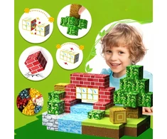 Magnetinės plytos 184vnt Statybinės plytos Rinkinys 3D pikseliai Figūrėlės