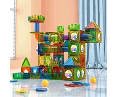 Magnetinės statybinės plytelės 200 Vnt Marble Run STEM Statybinis rinkinys vaikams nuo 3 metų