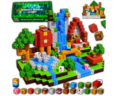 MAGNETINIAI BLOKAI 3D PIXEL CUBES 150 EL SET BOX DOVANŲ KLUOKAI