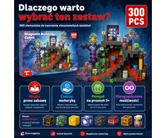 Magnetiniai blokeliai 300 vnt lavos urvas 3D kubeliai vaikams 3+