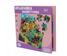 MAGNETINIAI DĖLĖS ŽEMĖLAPIAI GYVŪNAI QBI VAIKAMS LOGINĖ DOVANA