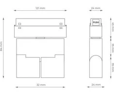 Magnetinis LED bėgelių šviestuvas DPM MTL-SPRL2-6W-B, 6 W, 4000 K, 480 lm, juodos sp.