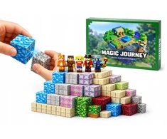 MAGNETINIŲ BLOKŲ KUBAS IKI 300 VIENETŲ + 9 FIGŪRĖS 2x2x2cm KŪRYBINIAI