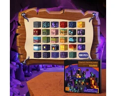 MAGNETINIŲ BLOKŲ RINKINYS 100 EL. CAVE WORLD MAJNCRAFTT 100 VNT LAVA