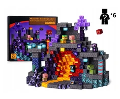 MAGNETINIŲ BLOKŲ RINKINYS 100 EL. CAVE WORLD MAJNCRAFTT 100 VNT LAVA