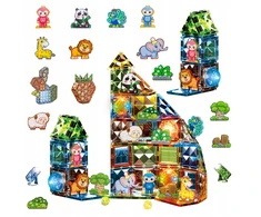Magnėtinių kaladėlių rinkinys Click4toys, įvairių spalvų