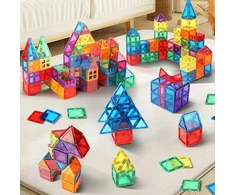 MAGNETINIŲ KONSTRUKCIJŲ UGDOMINIŲ BLOKUČIŲ RINKINYS 100 EL DIDELIŲ 3D PLOKŠČIŲ
